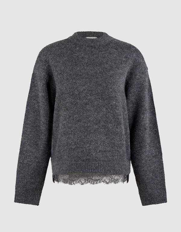 Lace Strickpullover dunkelgrau SHOEBY WOMEN