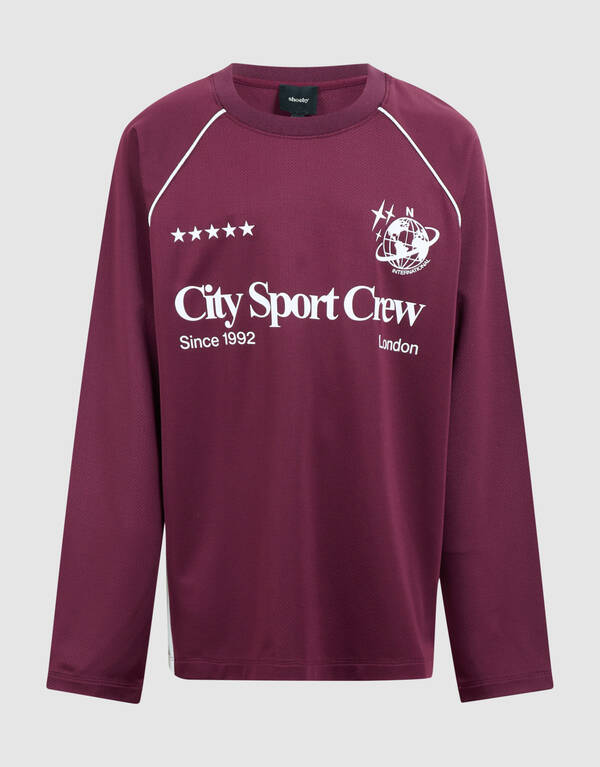 Sporty Longsleeve T-shirt Donkerrood SHOEBY BOYS