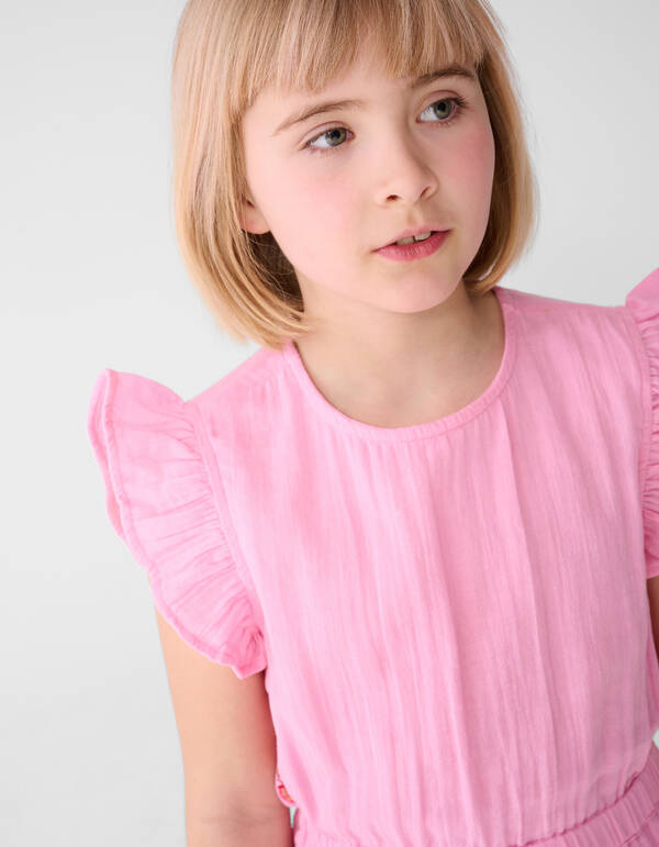 Erdbeerstickerei Mini Kleid Rosa SHOEBY GIRLS