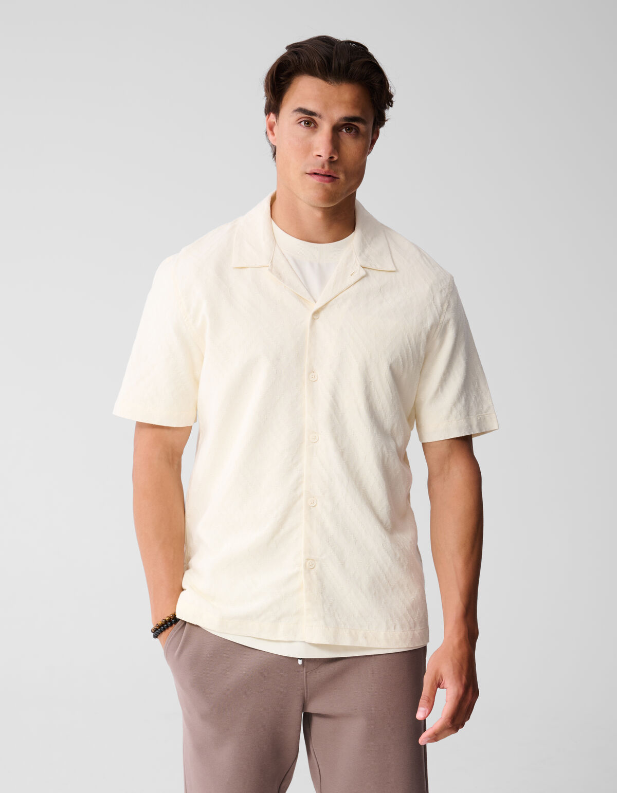 Jacquard-Hemd Off White SHOEBY MEN