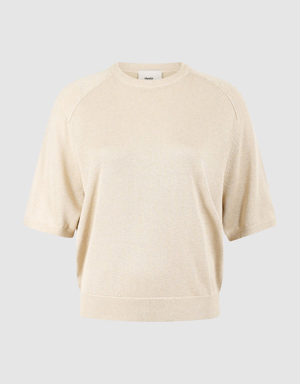 Kurzarm Glitzerpullover Sand SHOEBY WOMEN