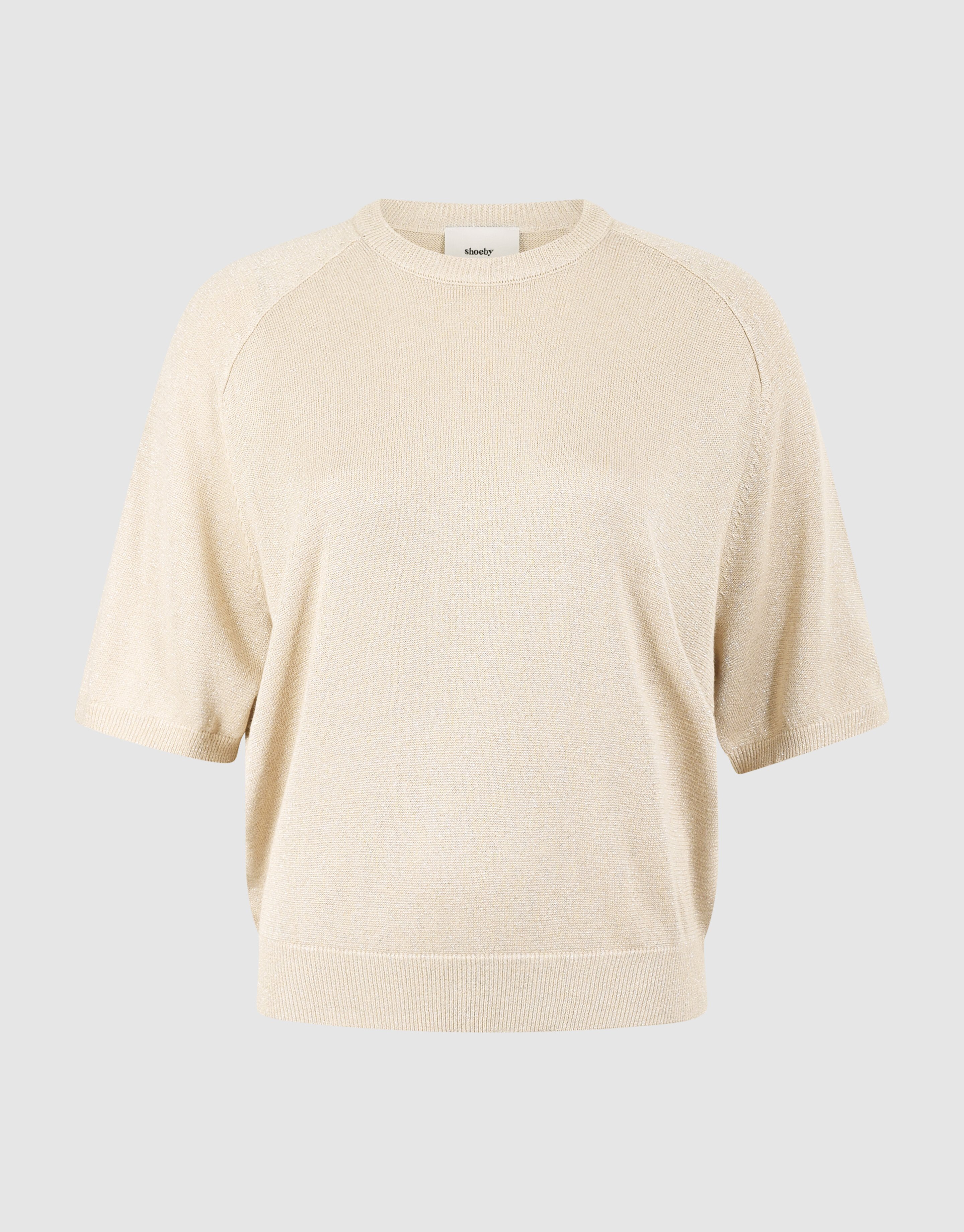 Kurzarm Glitzerpullover Sand SHOEBY WOMEN