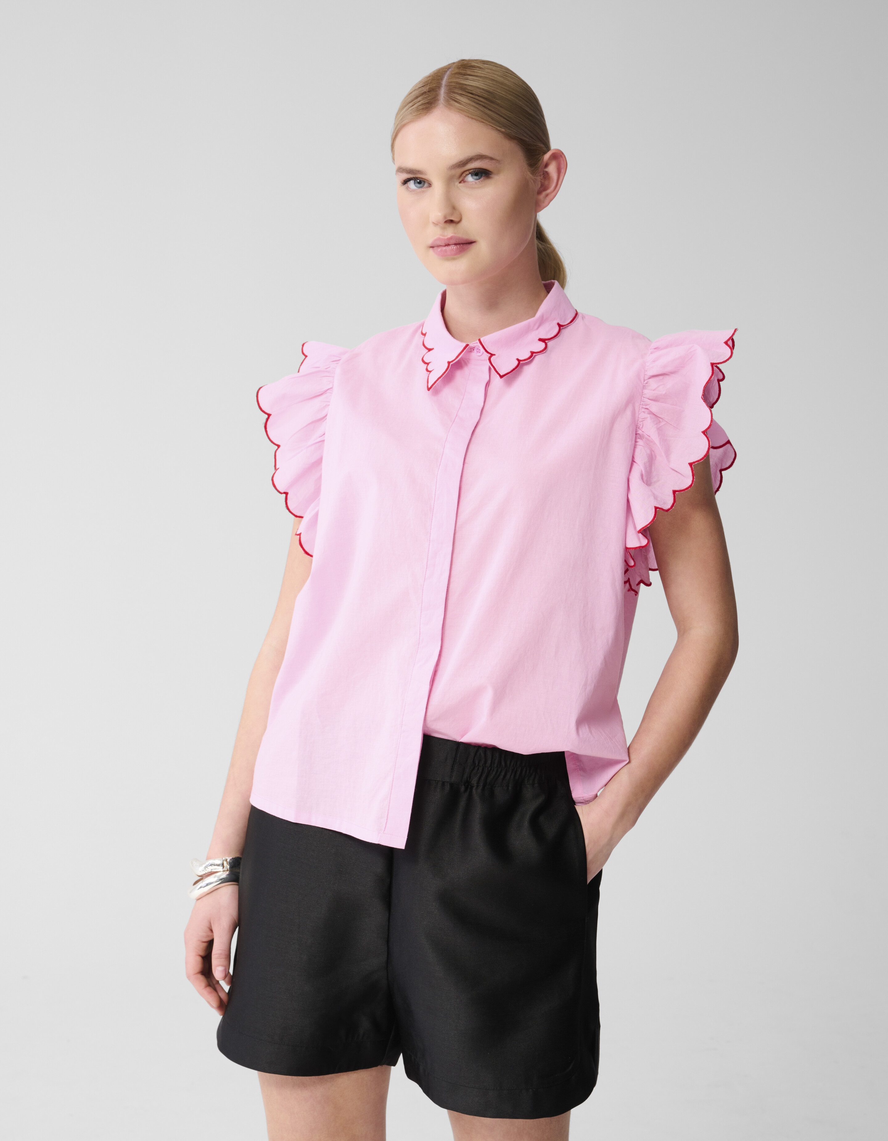 Besticktes Rüschentop Rosa SHOEBY WOMEN