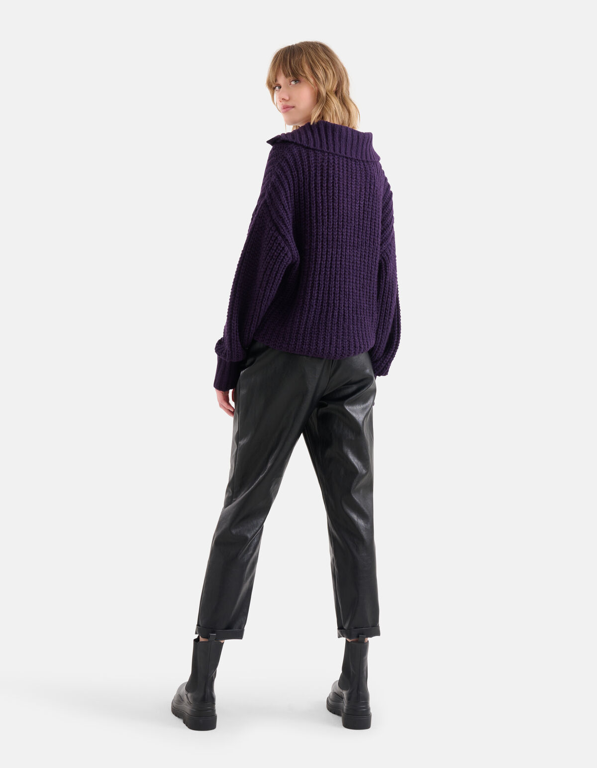 Kragenpulli Dunkelviolett SHOEBY WOMEN