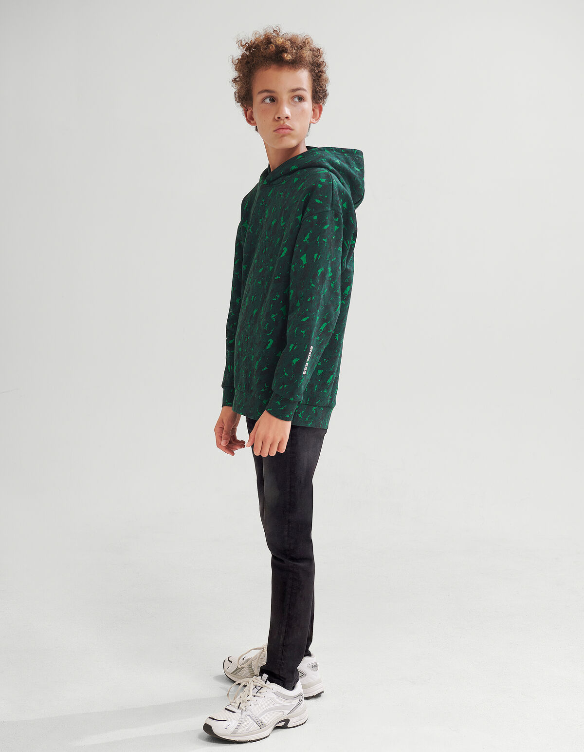 Bedruckter Hoodie Dunkelgrün SHOEBY BOYS