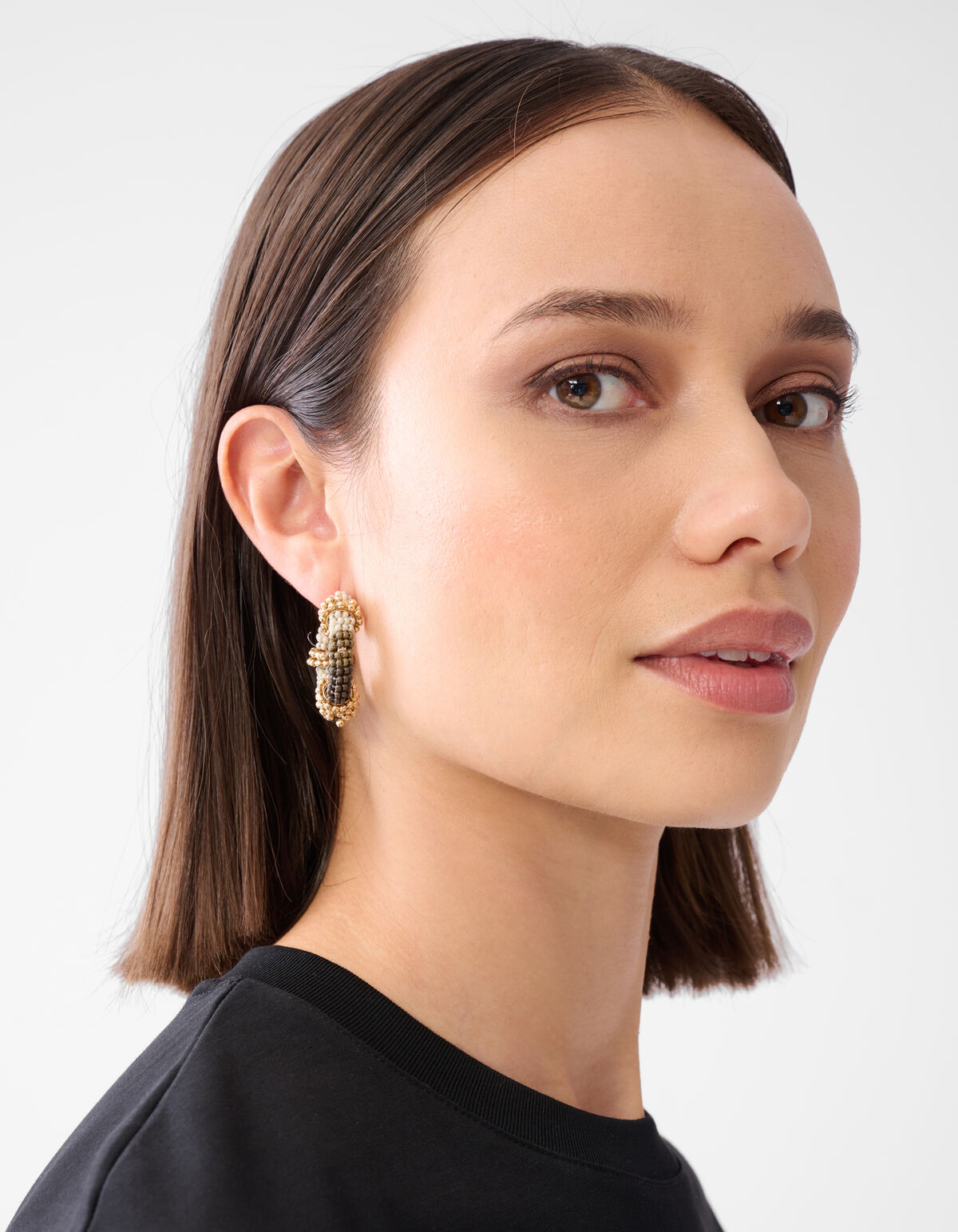 Perlenohrringe Beige SHOEBY ACCESSOIRES