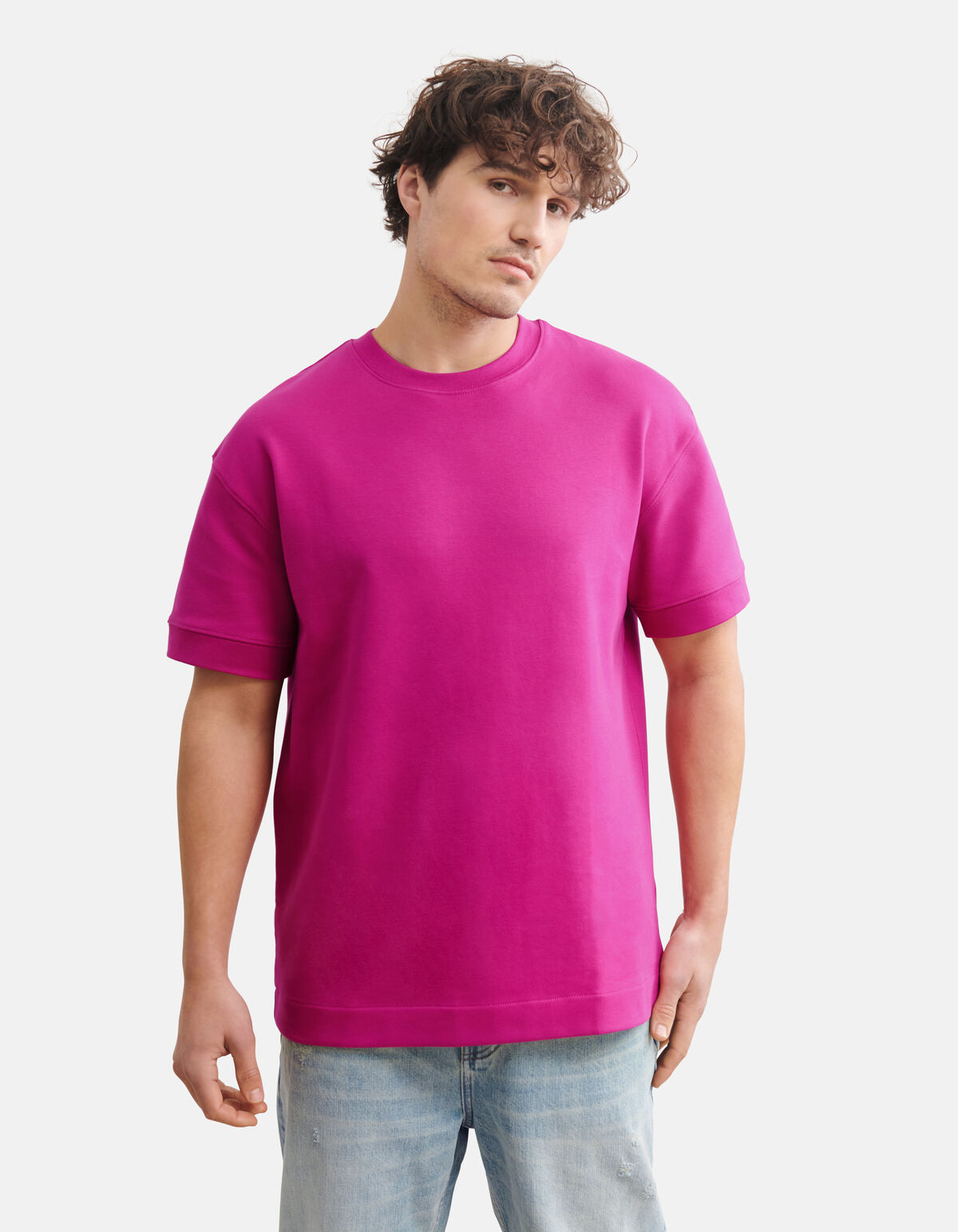 Relaxed Fit T-shirt Dunkelrosa SHOEBY MEN