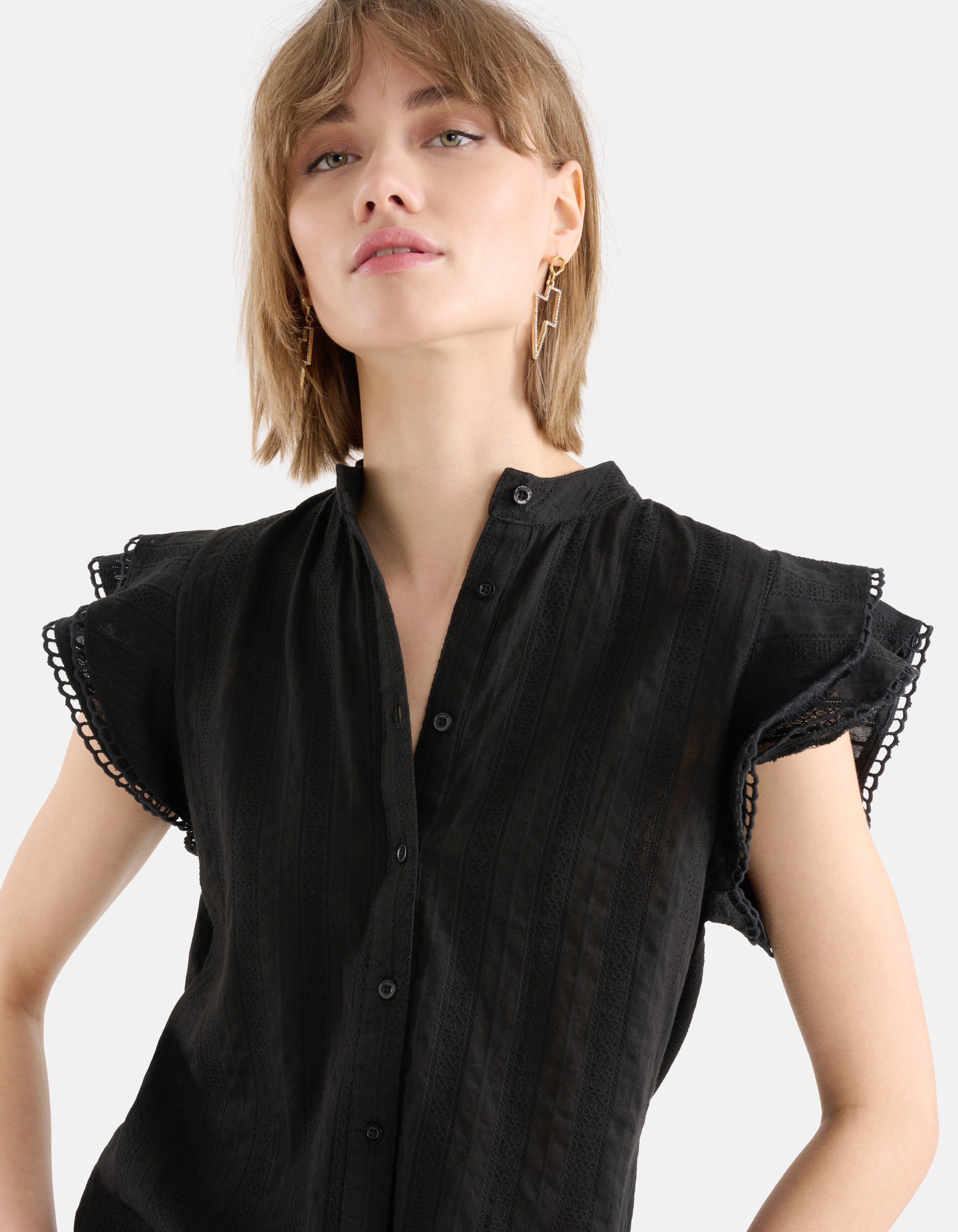 Besticktes Top Schwarz SHOEBY WOMEN