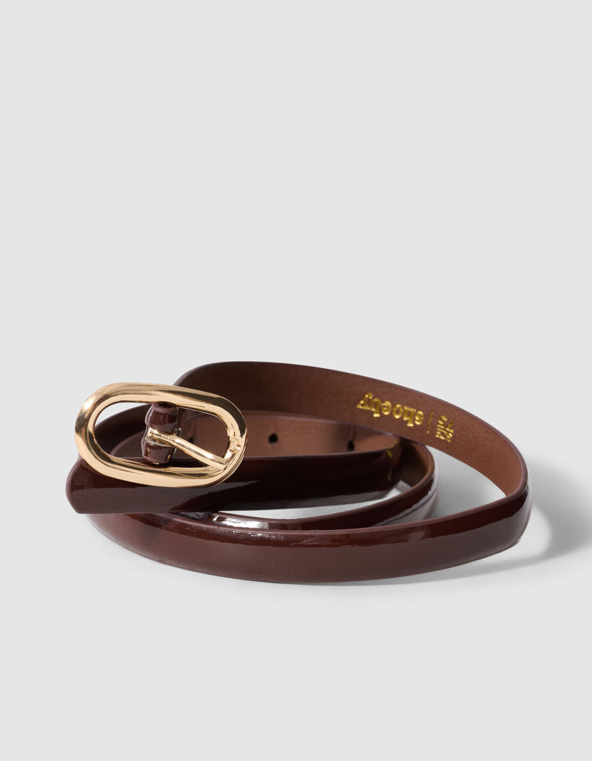 Schmale G&uuml;rtel Dunkelbraun/Gold SHOEBY ACCESSOIRES