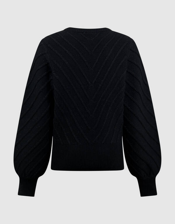 Schwarzer Glitzer-Strickpullover SHOEBY GIRLS