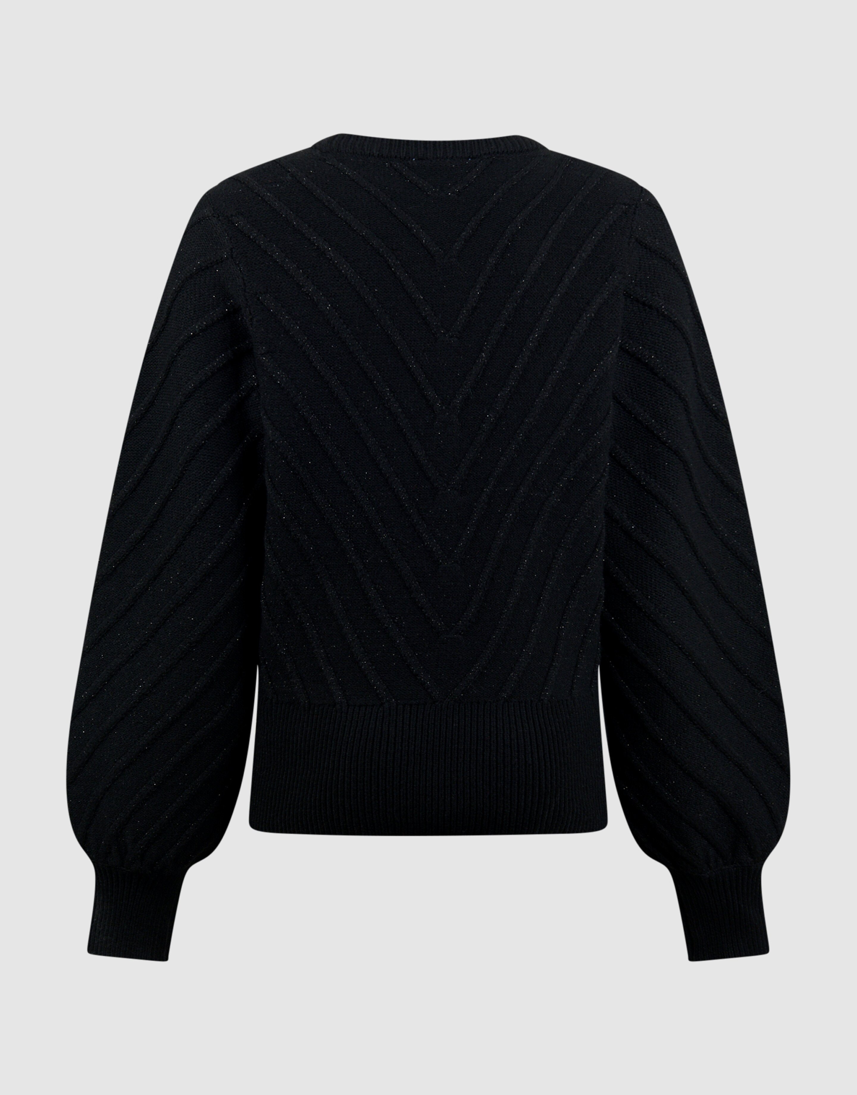 Schwarzer Glitzer-Strickpullover SHOEBY GIRLS