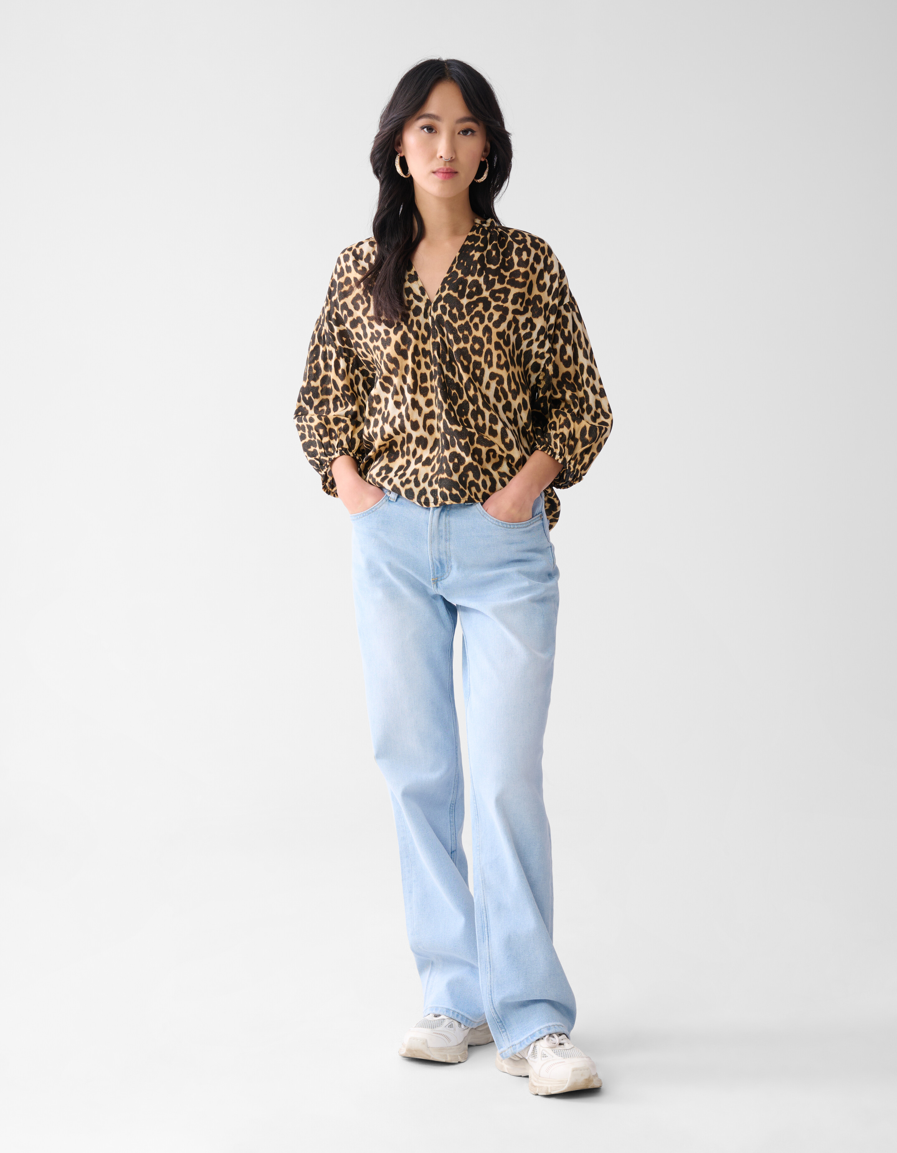 Leopard-Glanz-Bluse Braun SHOEBY WOMEN