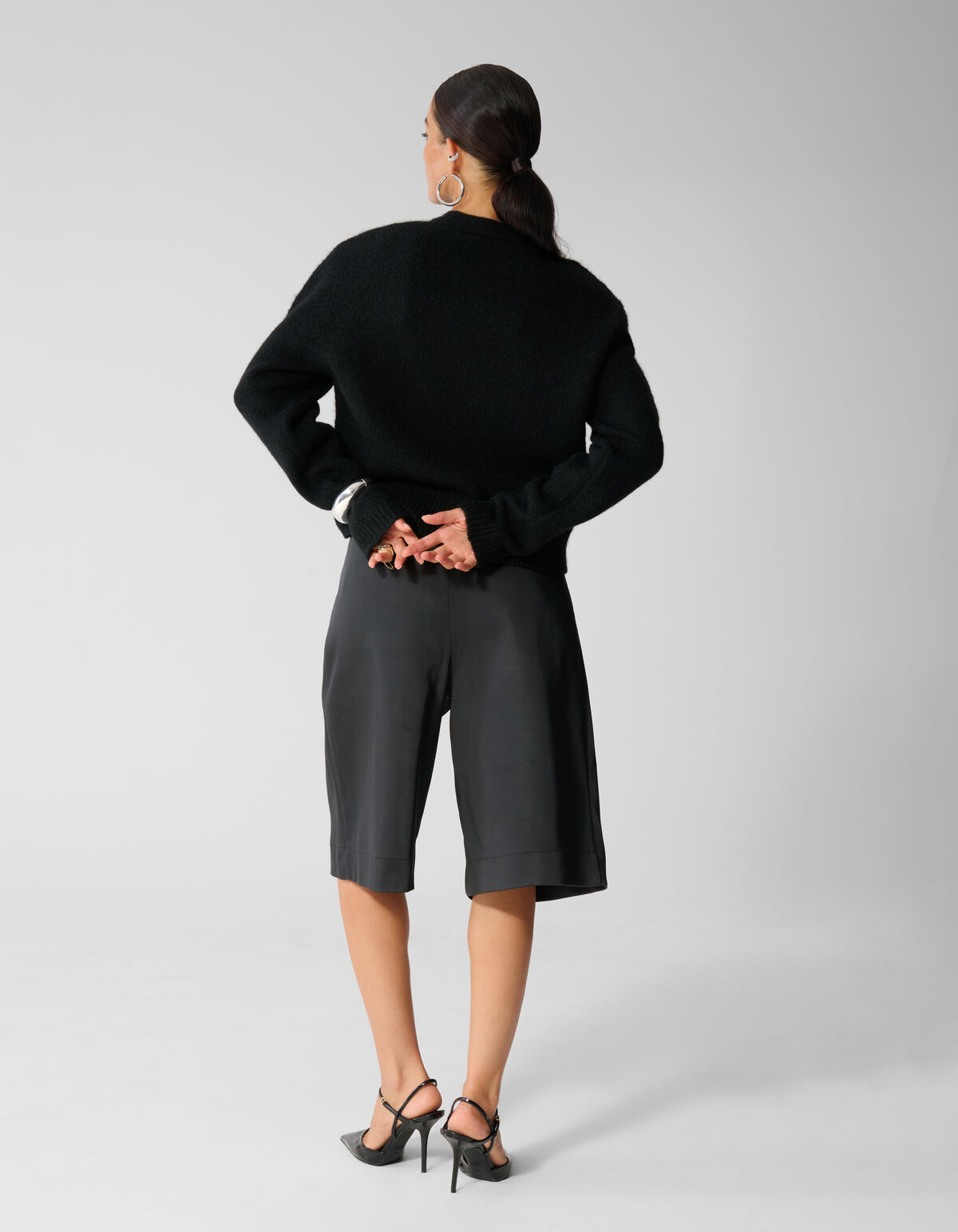Shoulder Crew Strickpullover Schwarz SHOEBY WOMEN
