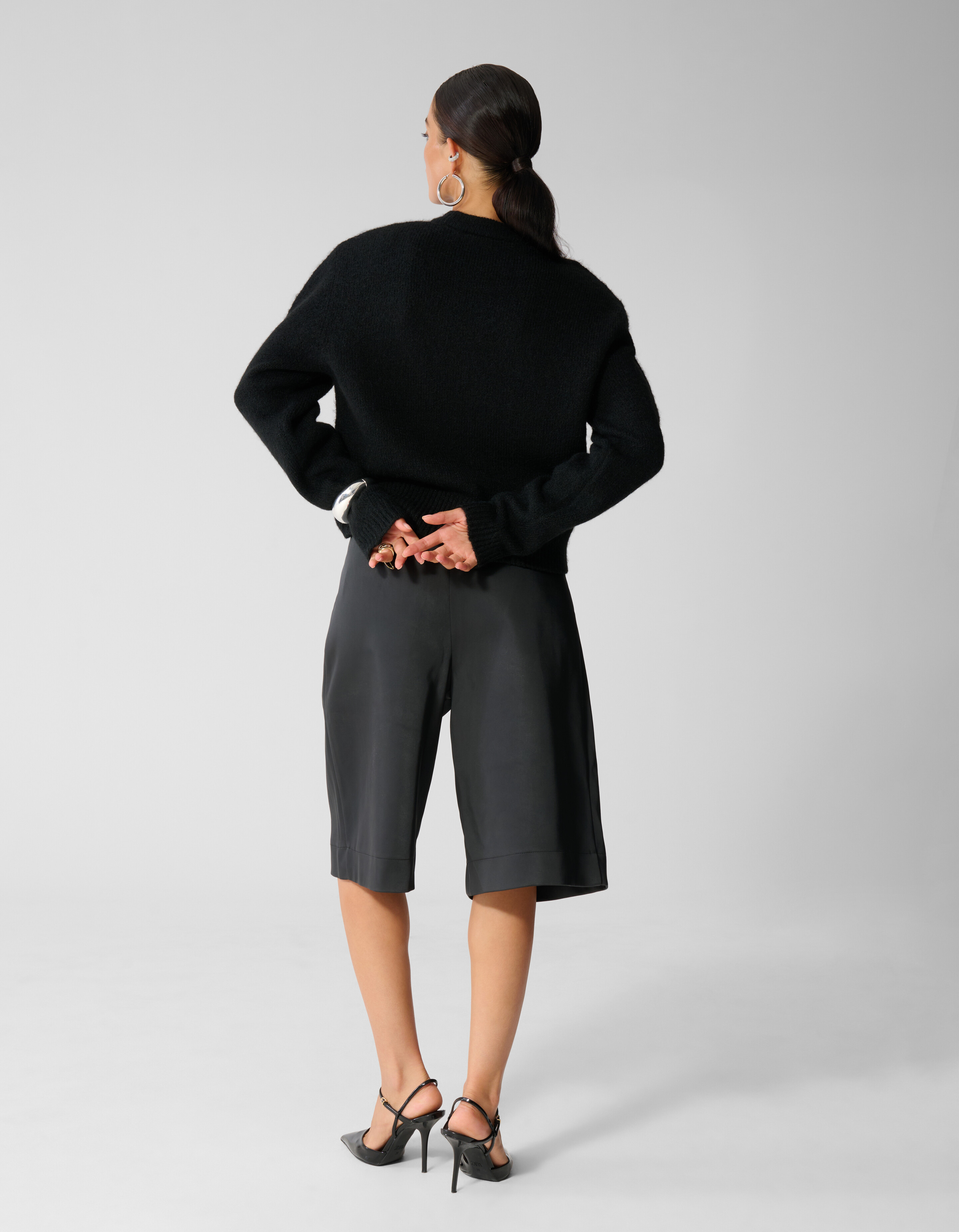 Shoulder Crew Strickpullover Schwarz SHOEBY WOMEN