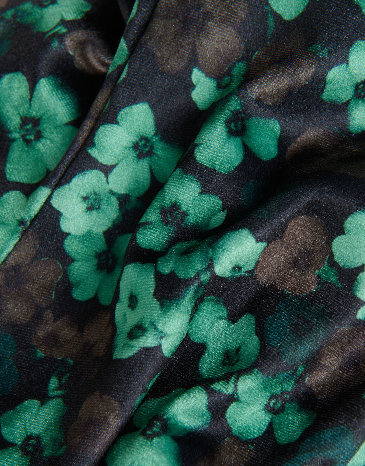 Schlaghose mit Blumenmuster aus Samt Grün SHOEBY GIRLS