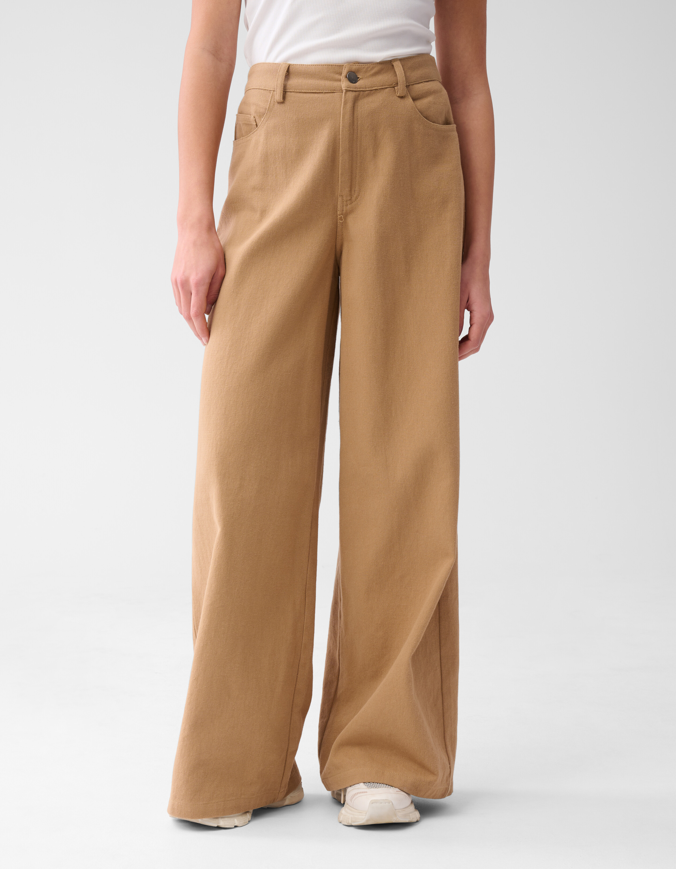 Embroidery Wide Leg Jeans Camel By Mieke SHOEBY WOMEN
