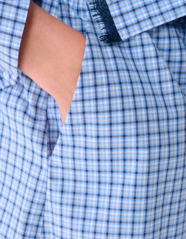 Kanten Rauten Shorts Blau SHOEBY WOMEN