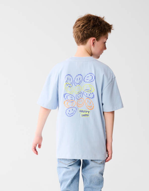 Smiley Artwork T-shirt Hellblau SHOEBY BOYS
