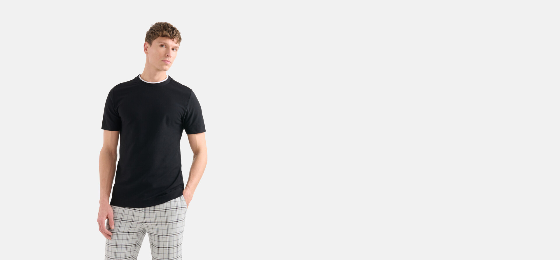 Double Layer T-Shirt Schwarz SHOEBY MEN