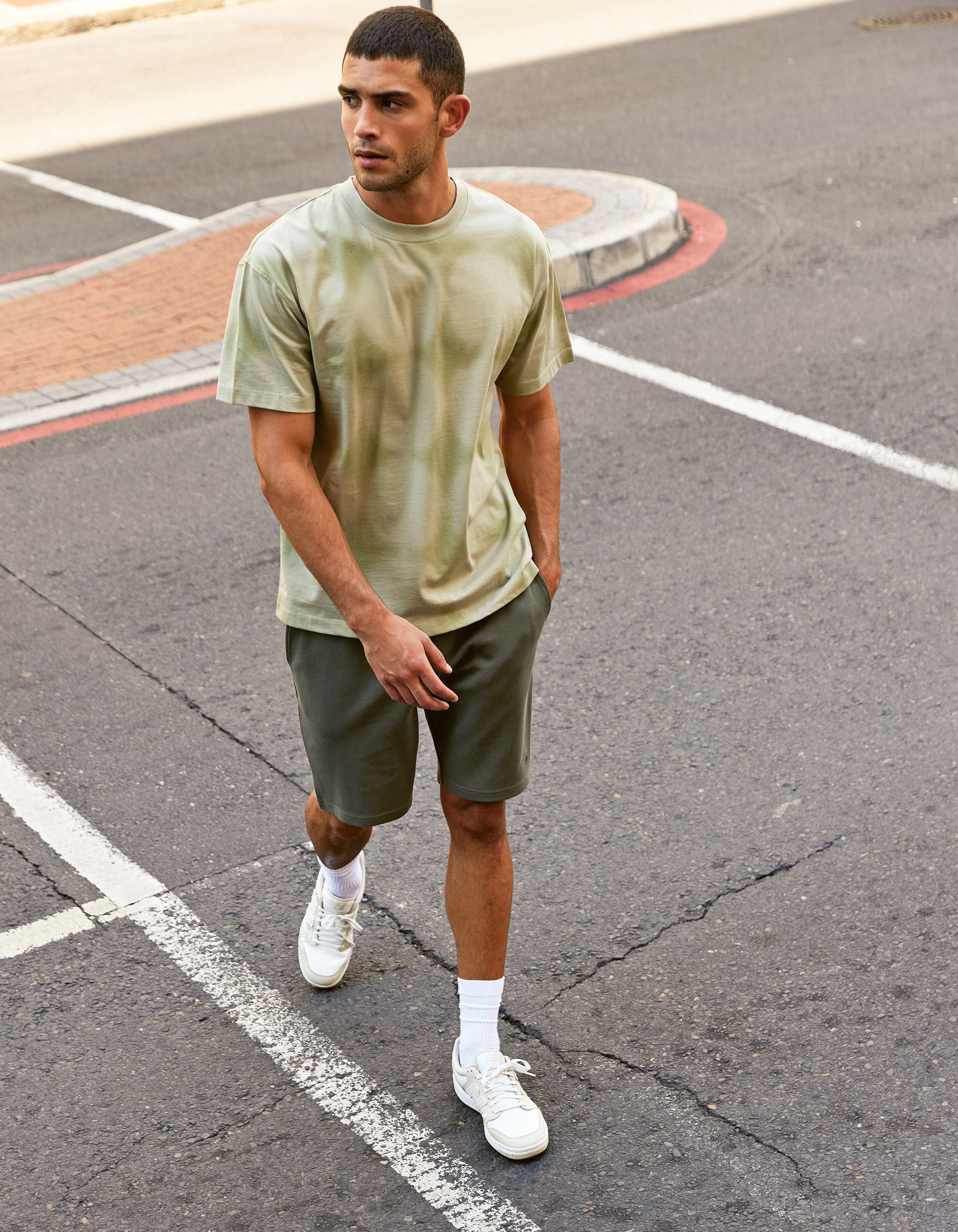 All Over Spark Artwork T-Shirt Hellgr&uuml;n SHOEBY MEN