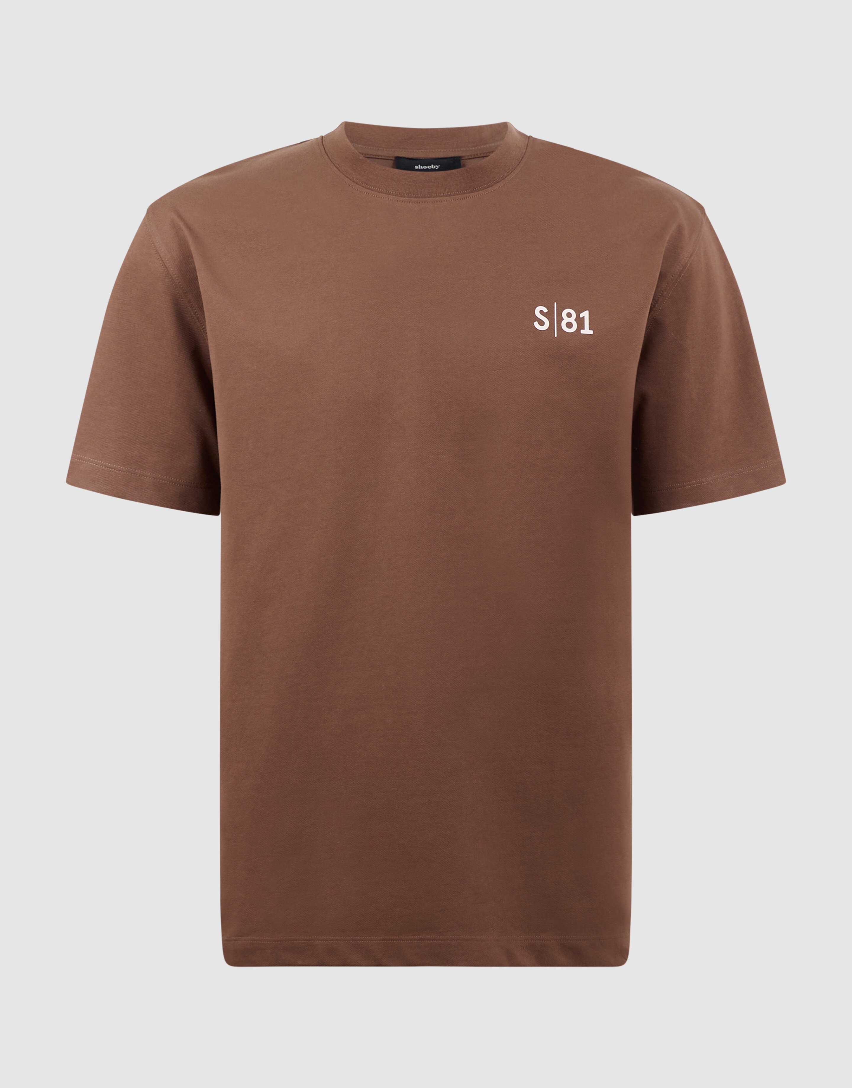 Text Print T-Shirt Dunkelbraun SHOEBY MEN