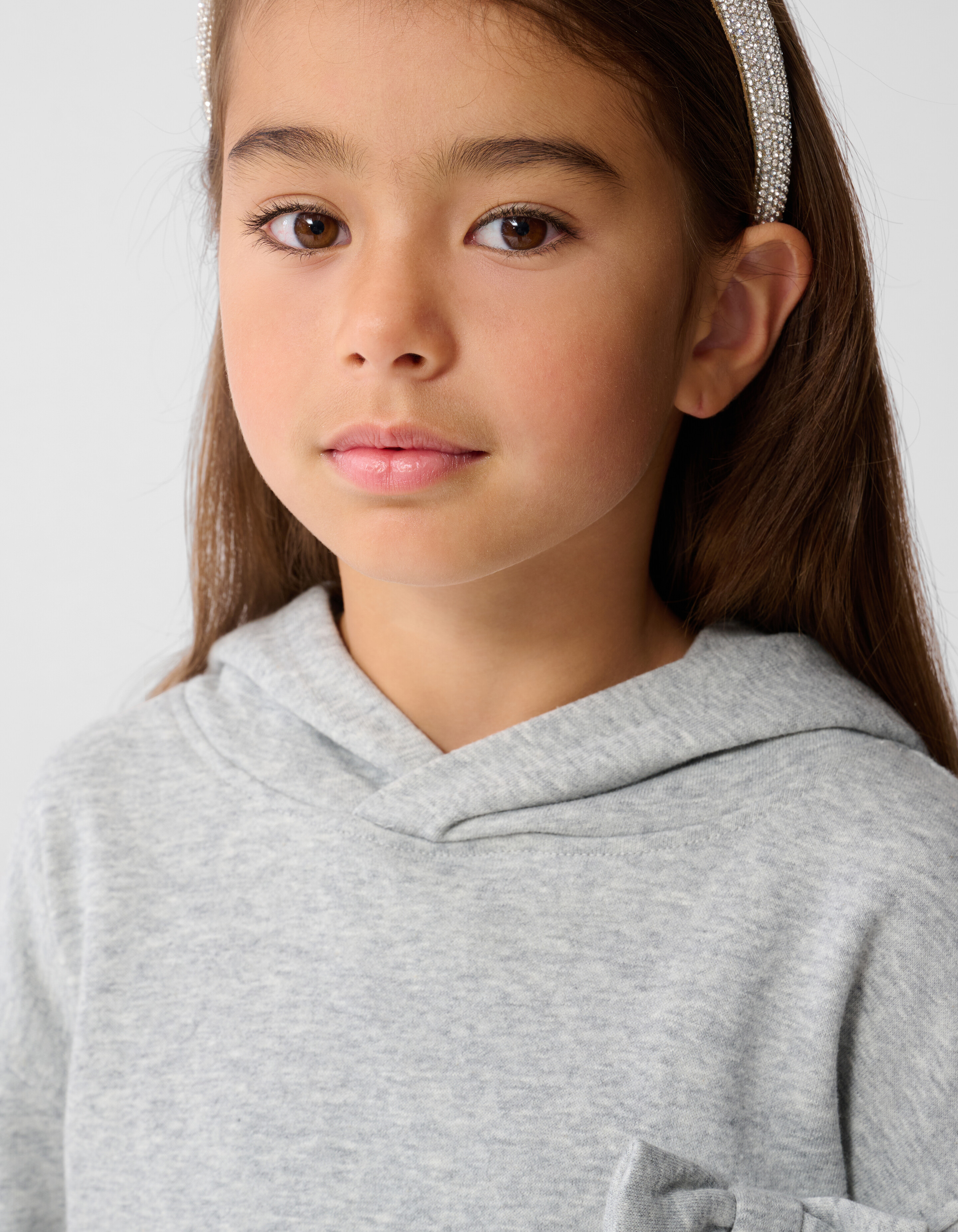 Strik Hoodie Kleid Hellgrau SHOEBY GIRLS