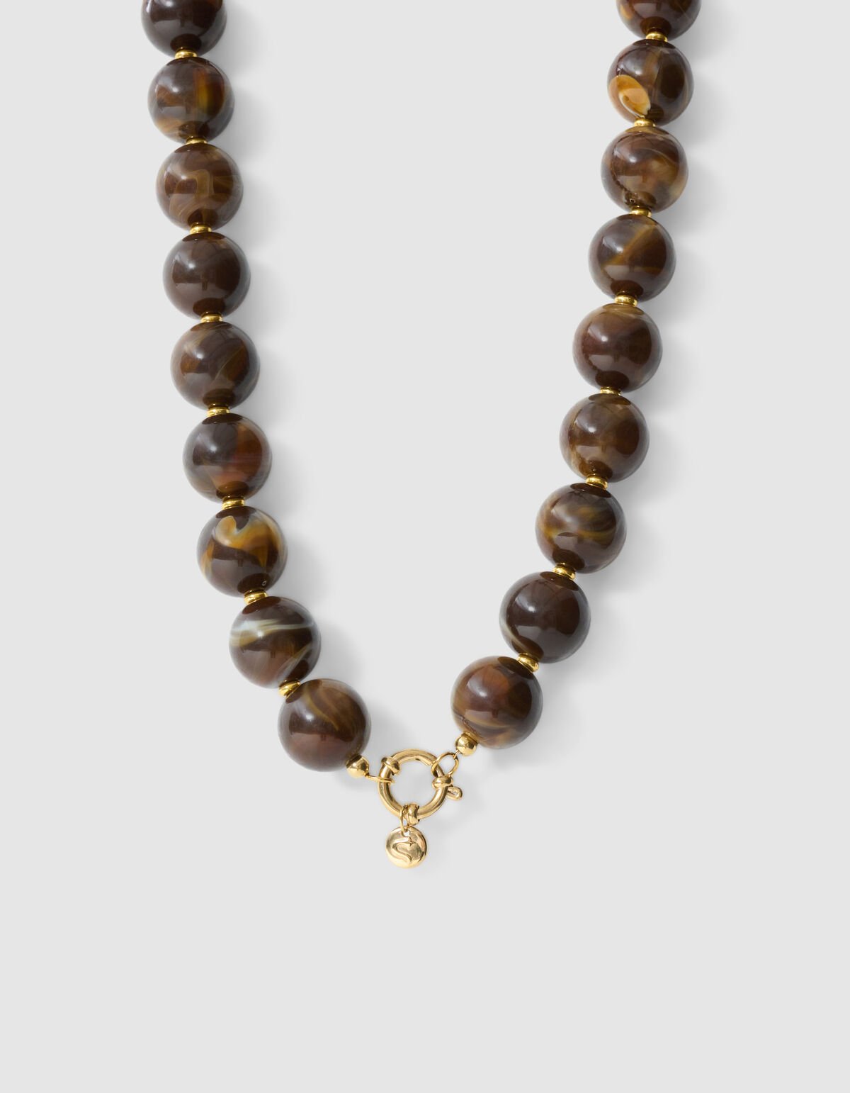 Runde Perlenkette Braun SHOEBY ACCESSOIRES