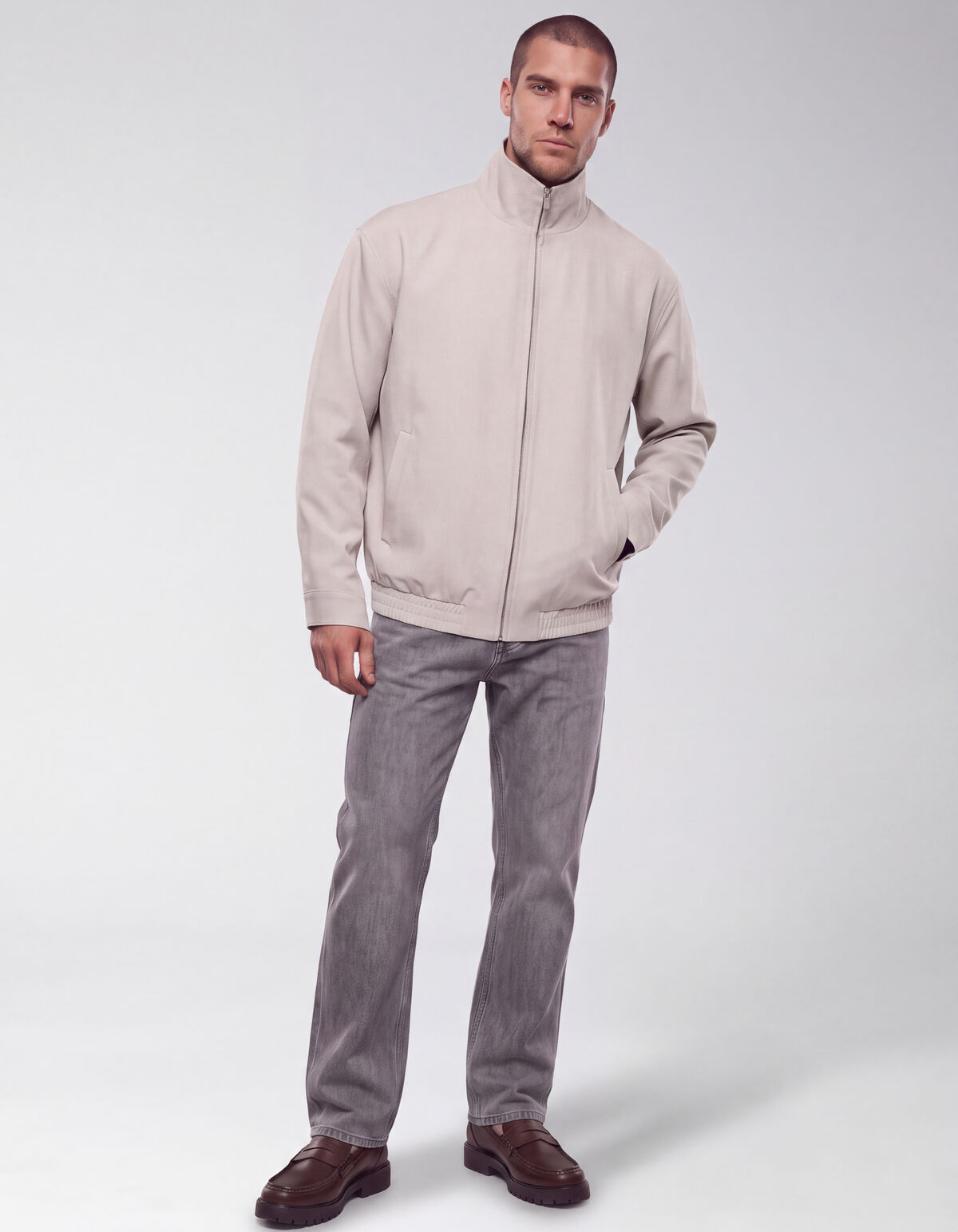 Funnel Neck Jacke Sand SHOEBY MEN