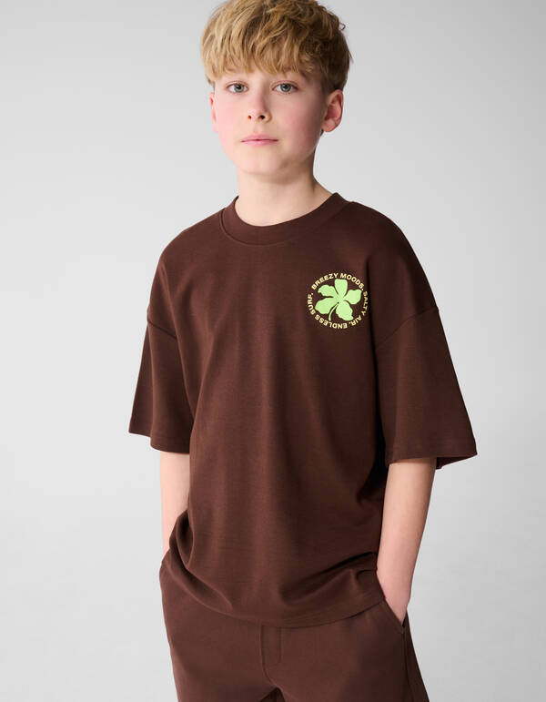 Cooles Kunstwerk T-Shirt Dunkelbraun SHOEBY BOYS