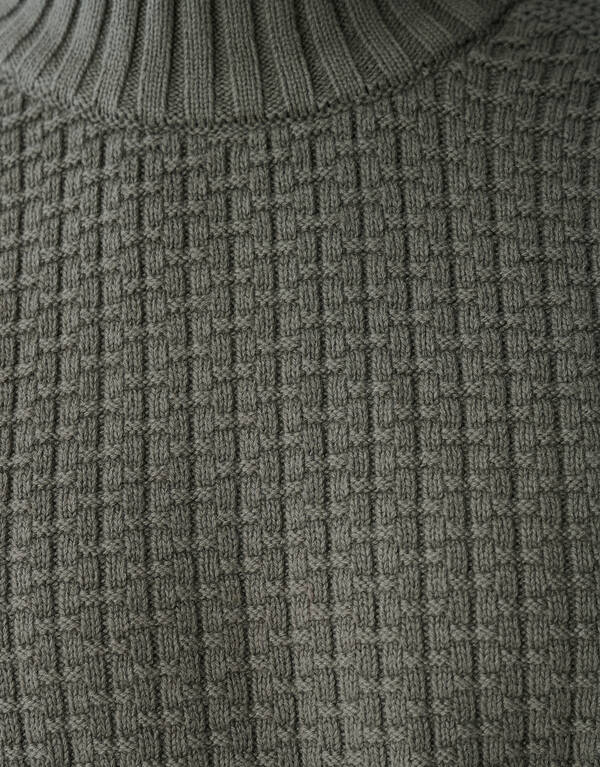 Struktur Strickpullover Dunkelgrün SHOEBY MEN