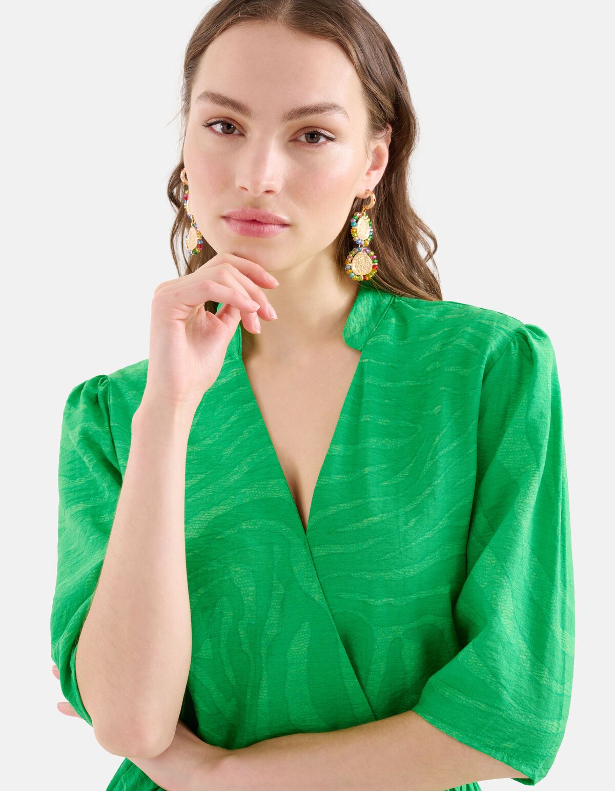 Zebra Print Kleid Grün SHOEBY WOMEN