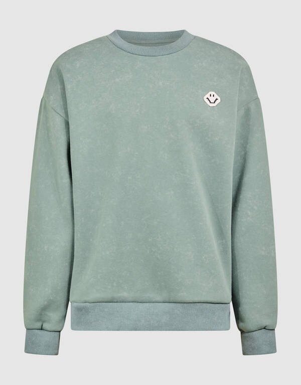 Bedruckter Smiley-Pullover Grün SHOEBY BOYS
