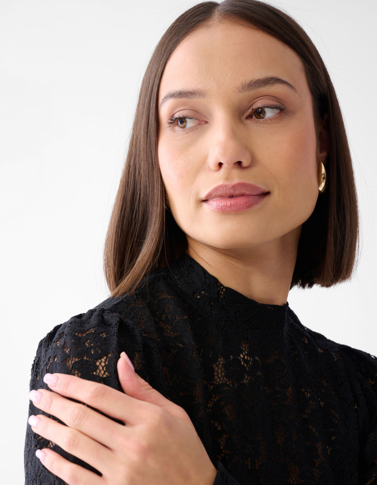 Zweifarbiges Spitzentop Schwarz SHOEBY WOMEN