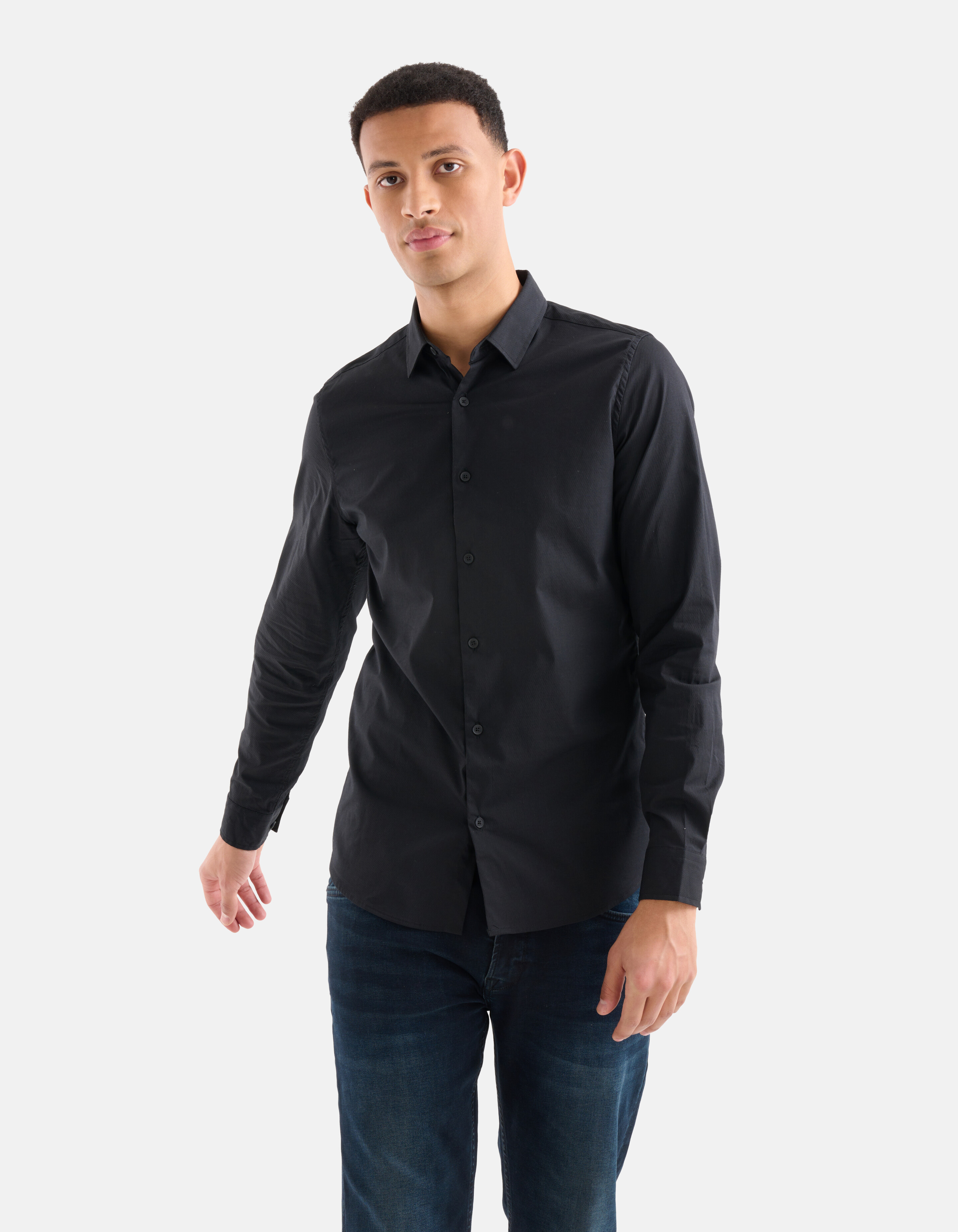 Diagonales Hemd Schwarz SHOEBY MEN