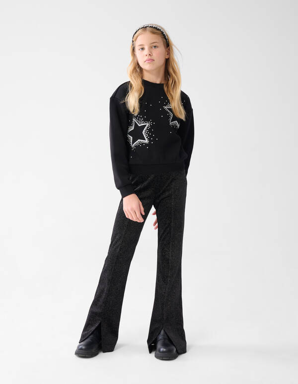 Strass Sterne Pullover Schwarz SHOEBY GIRLS