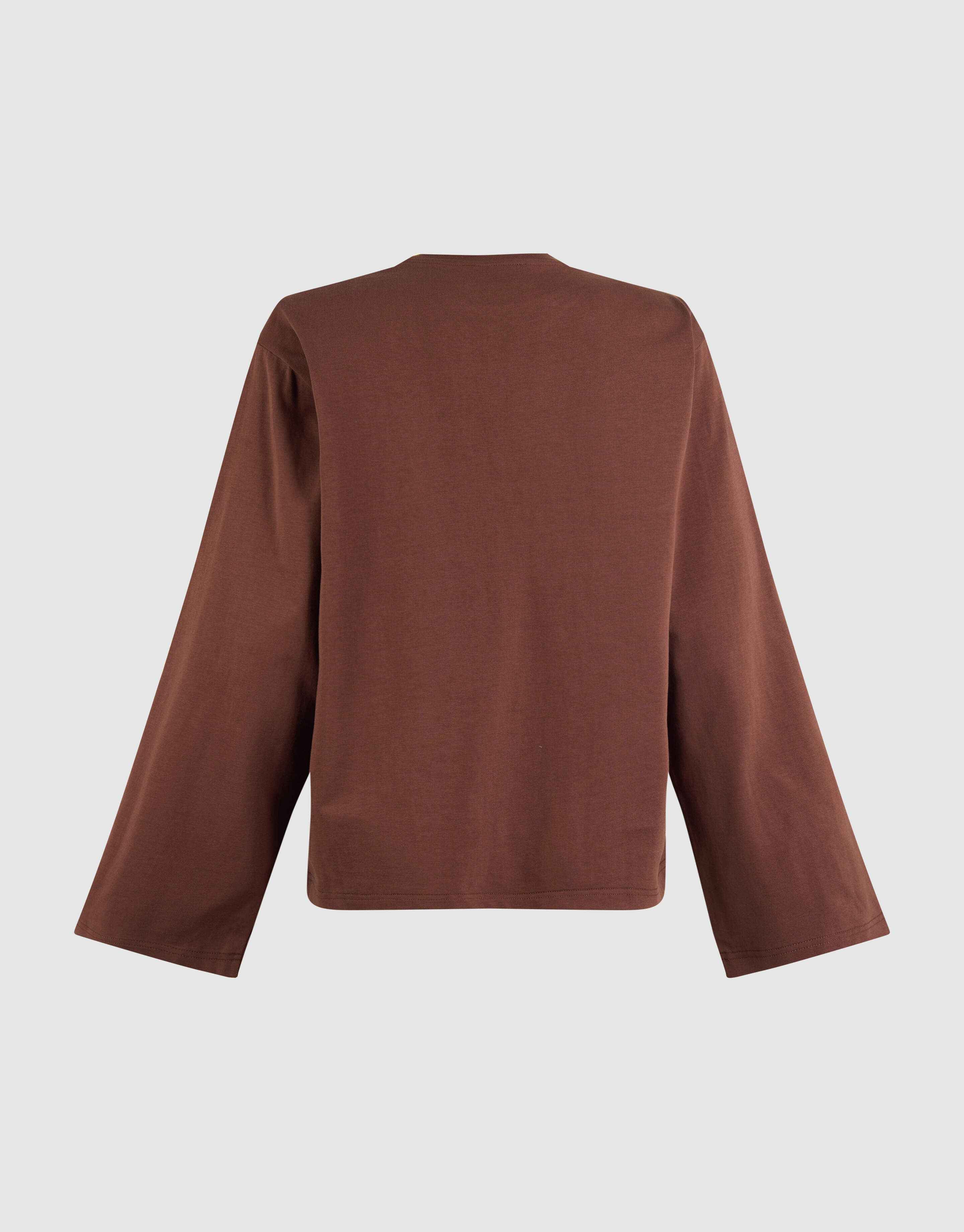 Oversized Basic Longsleeve T-Shirt Braun SHOEBY WOMEN