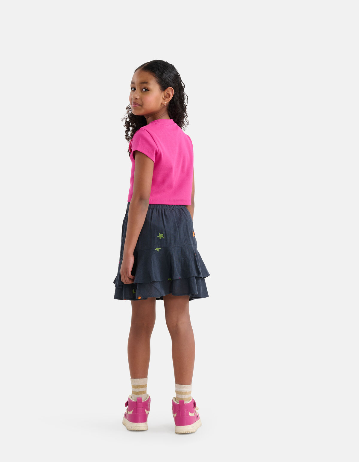 Ribbel Crop top Roze SHOEBY GIRLS