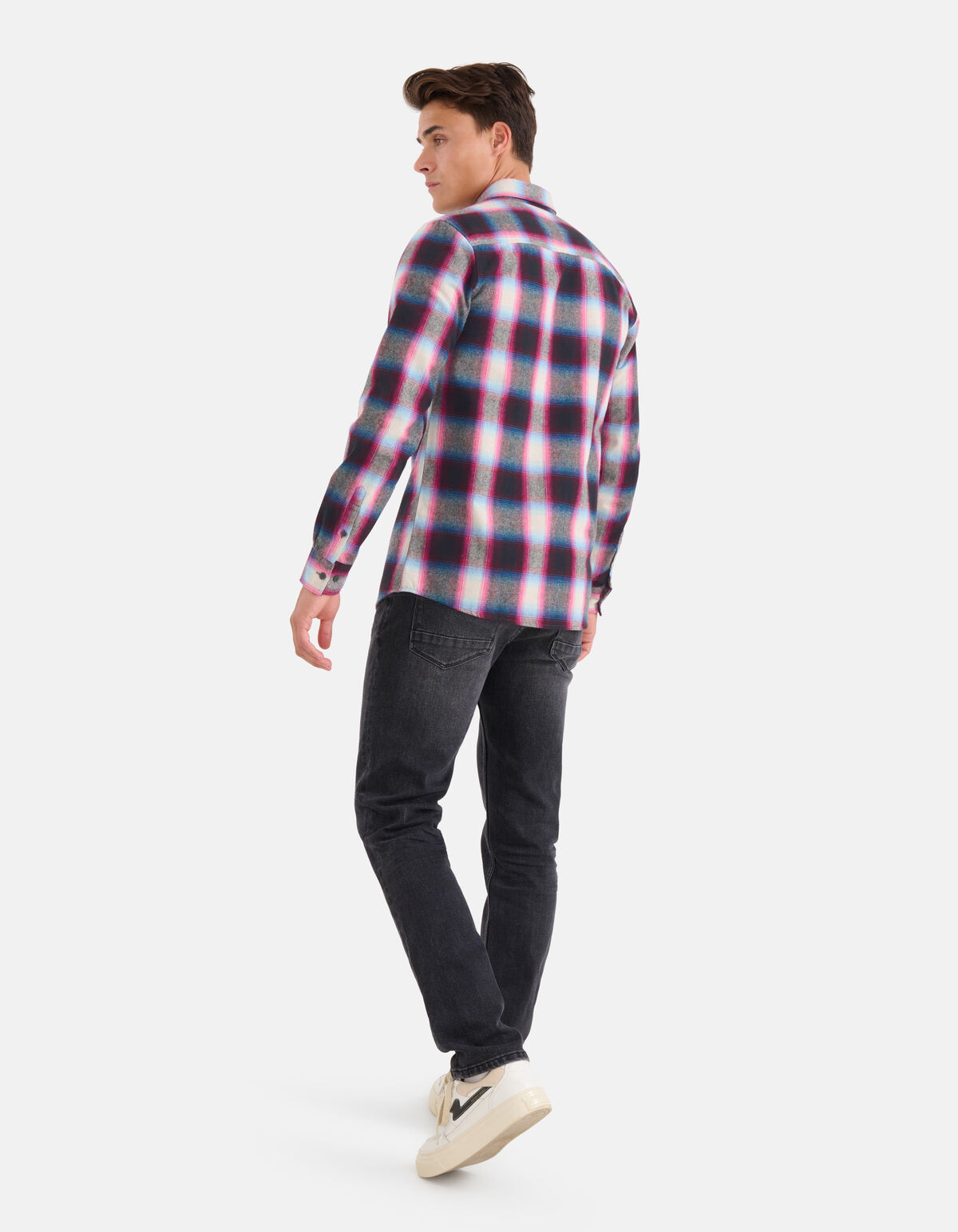 Fluoreszierendes kariertes Hemd Rosa SHOEBY MEN