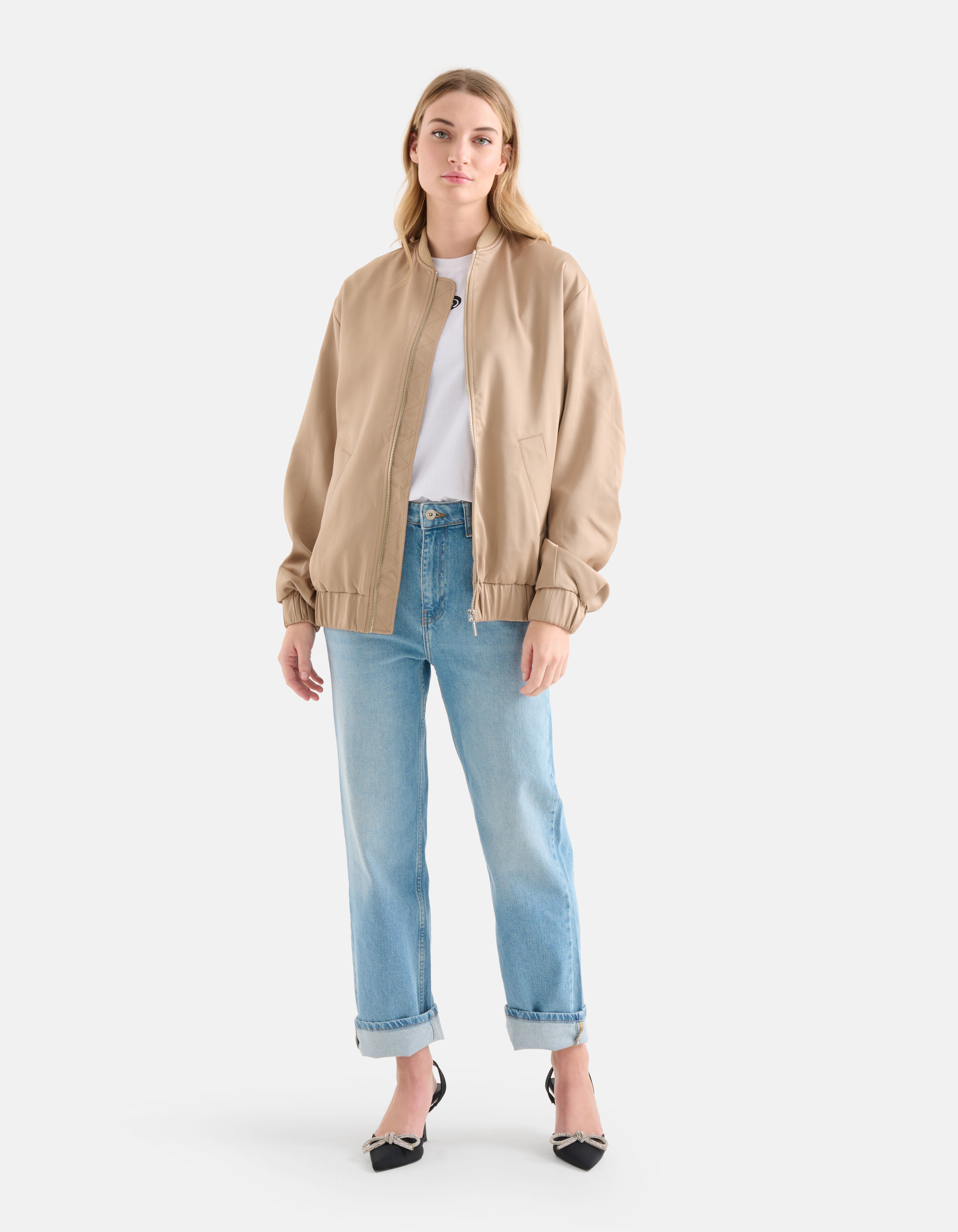 Satin Bomberjacke Beige SHOEBY WOMEN