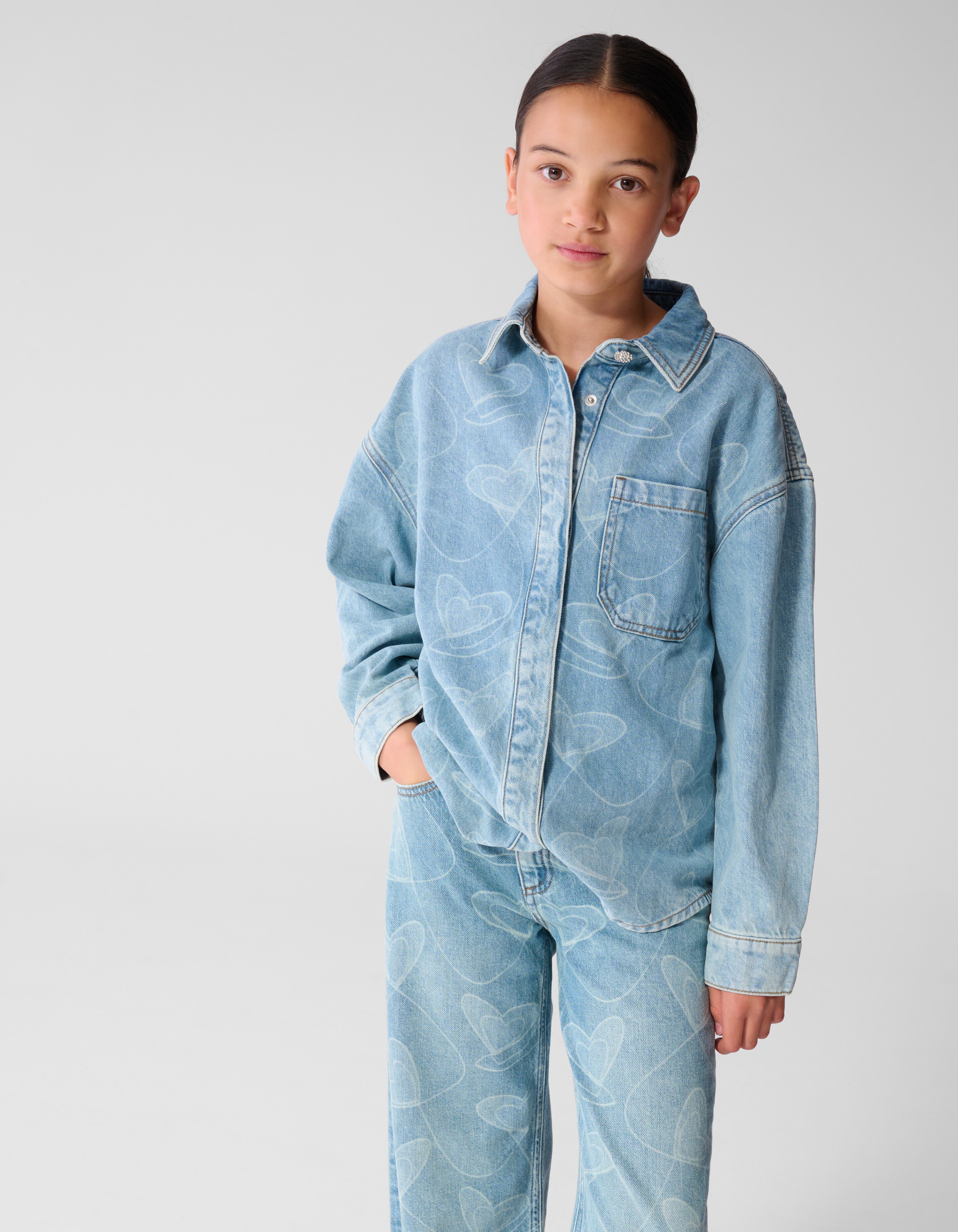 Denimbluse mit Herzprint SHOEBY GIRLS