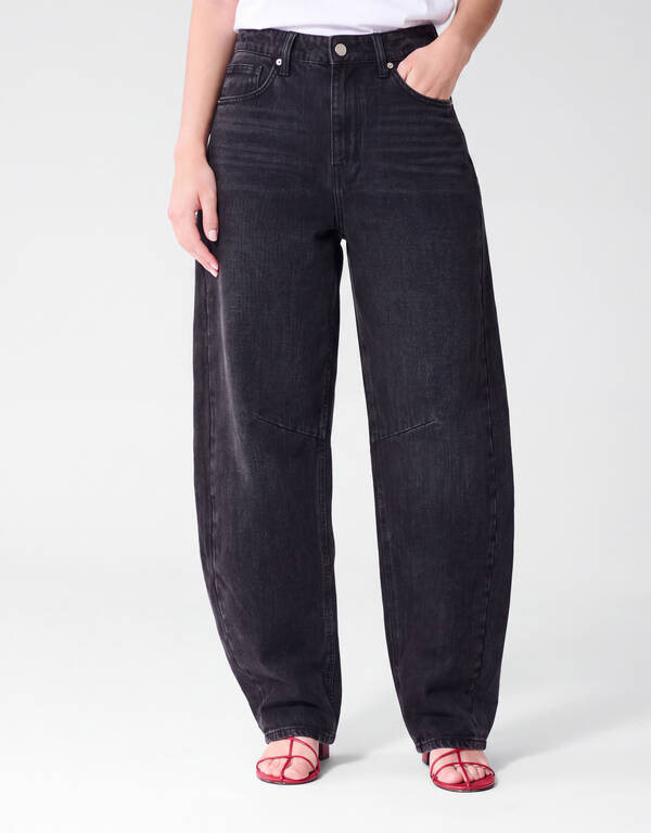Barrel Jeans Washed Schwarz SHOEBY WOMEN
