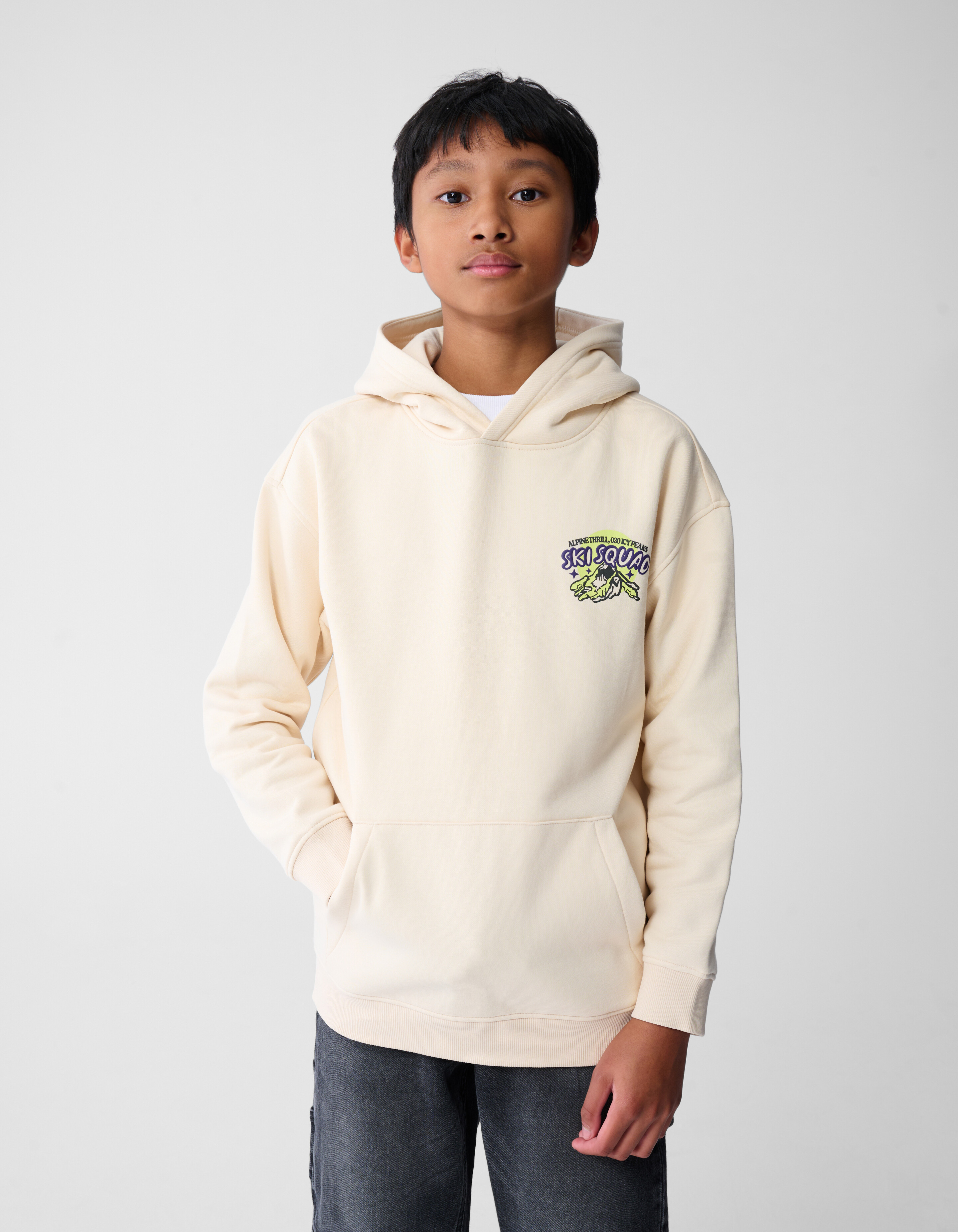 Squad Artwork Hoodie Beige SHOEBY BOYS