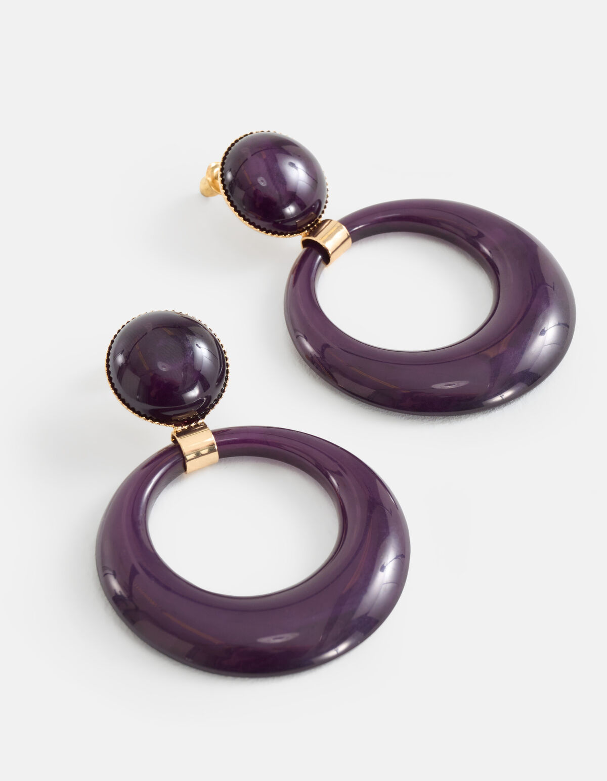 Runde Ohrringe Dunkelviolett SHOEBY ACCESSOIRES