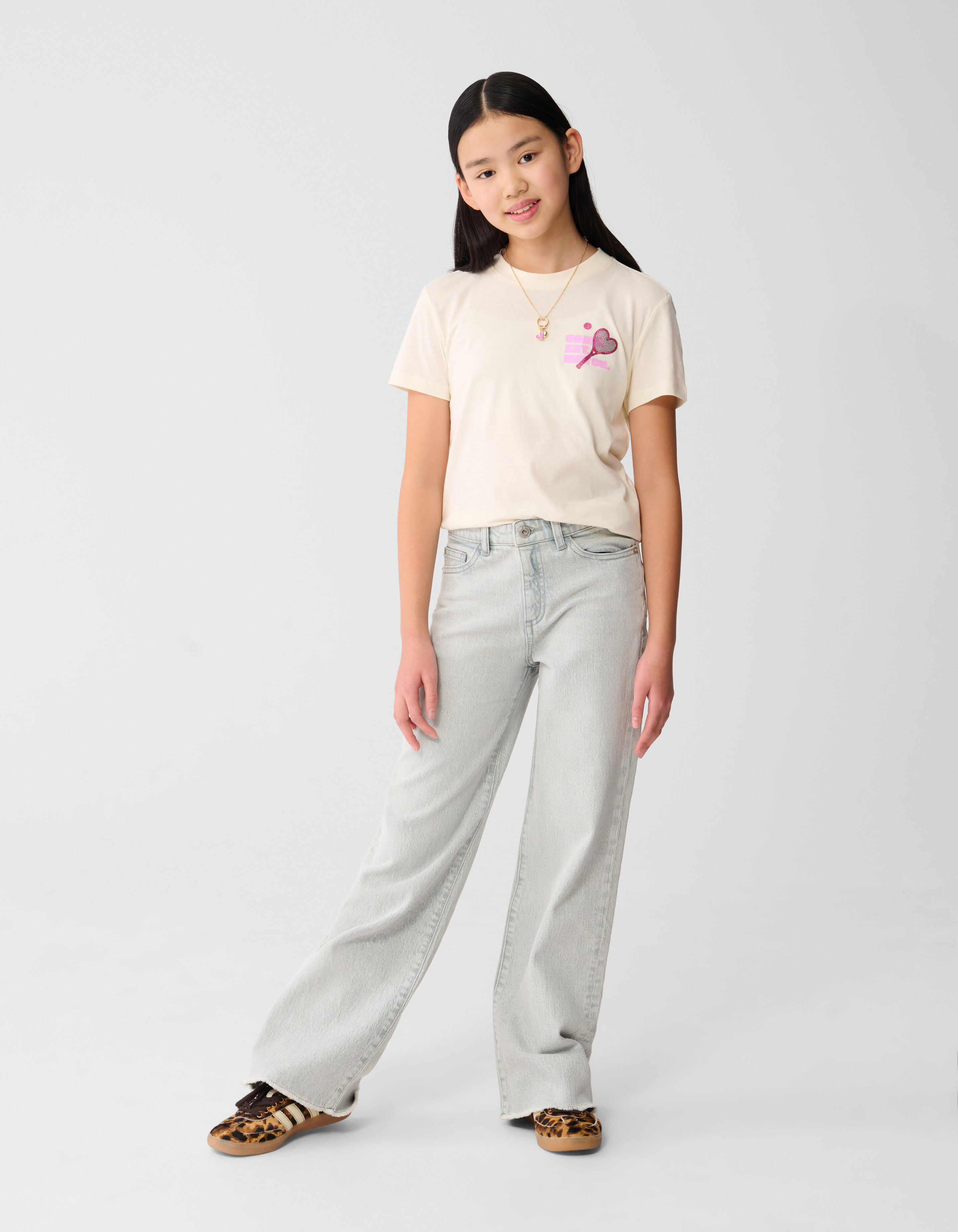 Heart Racket Artwork T-Shirt Gebrochenes Wei&szlig; SHOEBY GIRLS