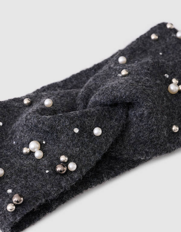 Beaded Haarband Dunkelgrau SHOEBY ACCESSOIRES