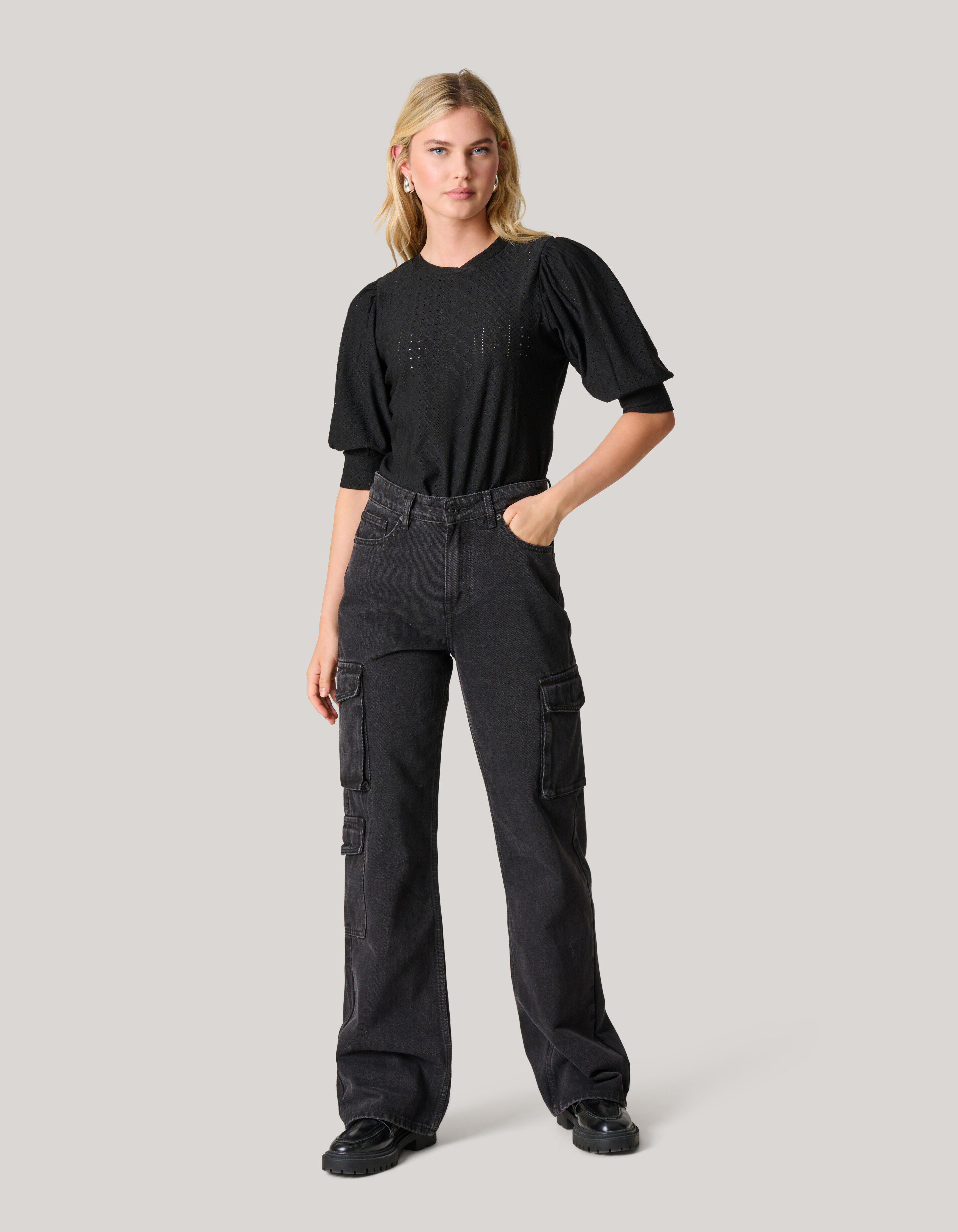 Besticktes Top Schwarz SHOEBY WOMEN