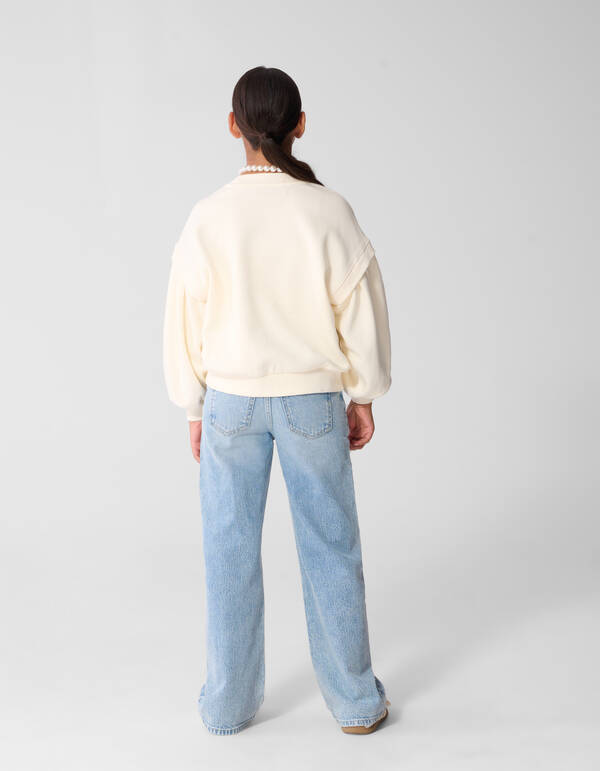 Pleated Pullover Gebrochenes Wei&szlig; SHOEBY GIRLS