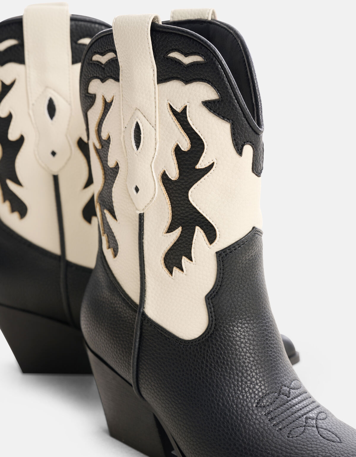 Cowboystiefel Medium Schwarz/Weiß SHOEBY SHOES