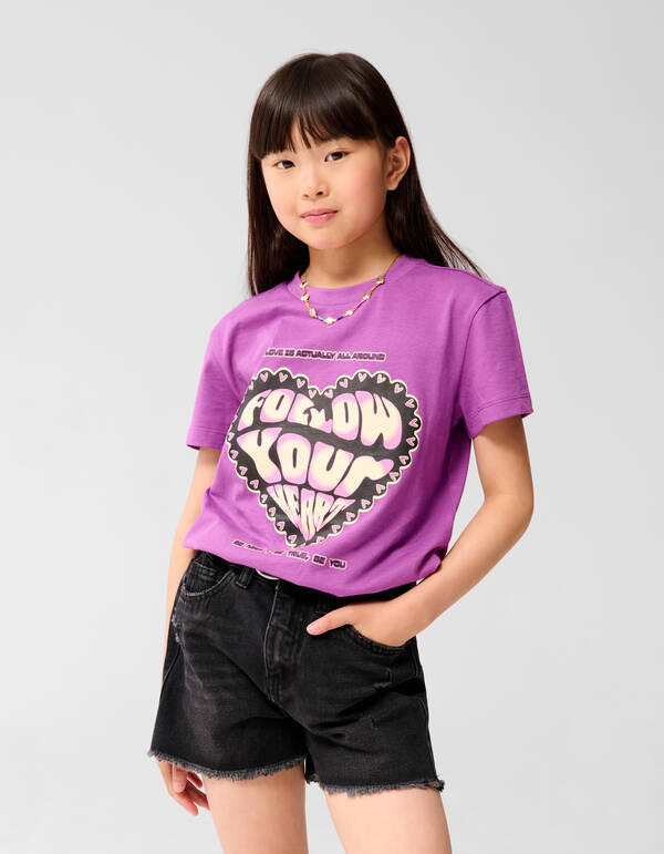 Herz Artwork T-shirt Lila SHOEBY GIRLS