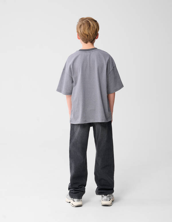 Stripe Artwork T-Shirt Schwarz/Wei&szlig; SHOEBY BOYS